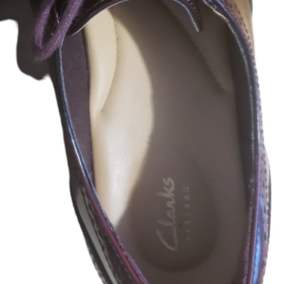 Clark’s Teadale Maira Oxford Shoe 8 1/2 M Red/Brown Platform Wing-tip Leather! - Picture 12 of 13